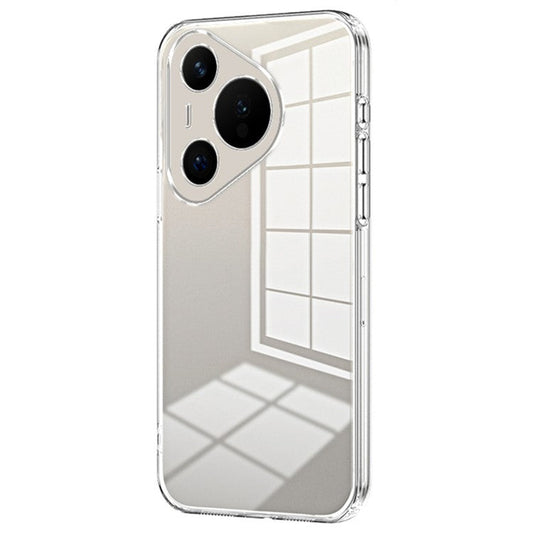For Huawei Pura 70 Case TPU Transparency Electroplating Phone Cover - Transparent