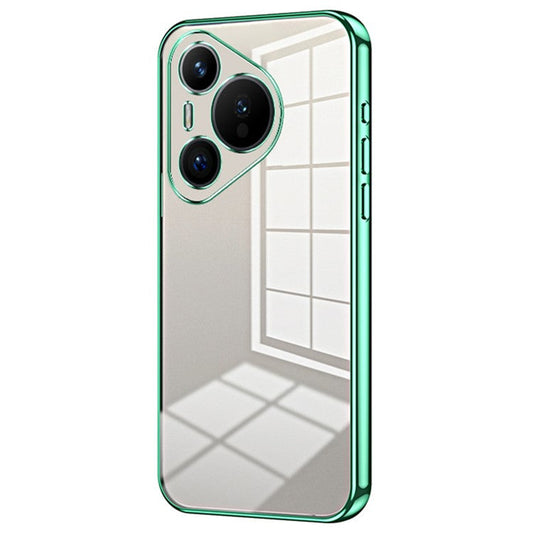 For Huawei Pura 70 Case TPU Transparency Electroplating Phone Cover - Green
