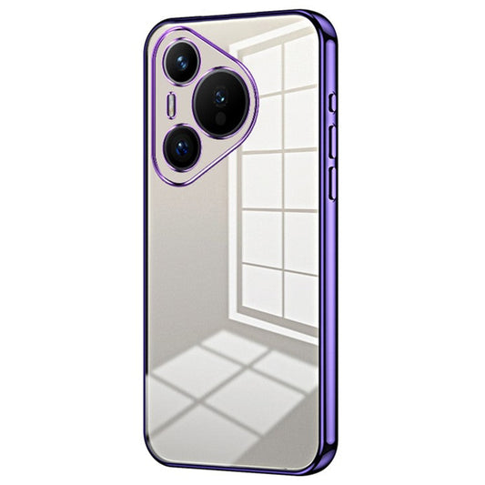 For Huawei Pura 70 Case TPU Transparency Electroplating Phone Cover - Purple
