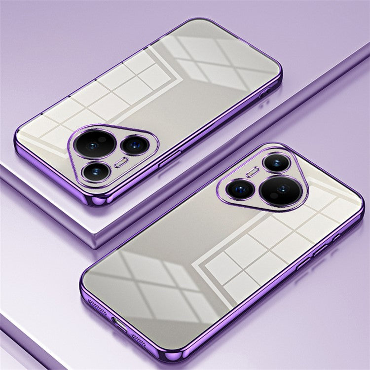 For Huawei Pura 70 Case TPU Transparency Electroplating Phone Cover - Purple