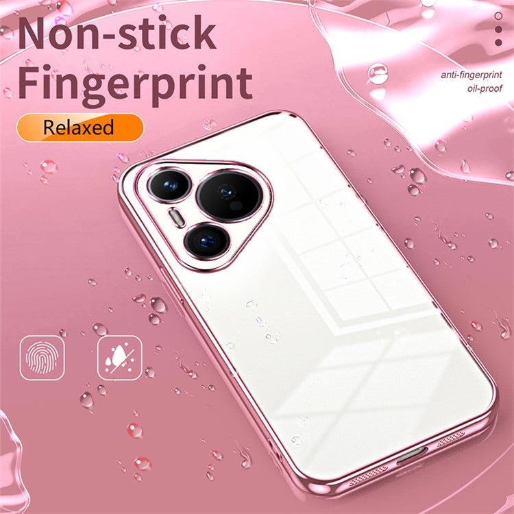 For Huawei Pura 70 Case TPU Transparency Electroplating Phone Cover - Purple