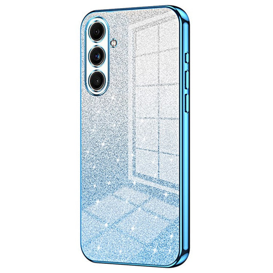 For Samsung Galaxy F55 5G / C55 5G / M55 5G Glitter Cell Phone Case Gradient Electroplated TPU Cover - Blue