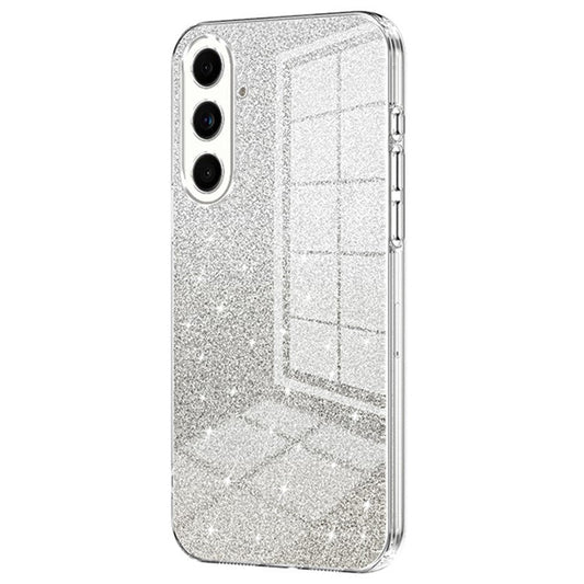 For Samsung Galaxy F55 5G / C55 5G / M55 5G Glitter Cell Phone Case Gradient Electroplated TPU Cover - Transparent
