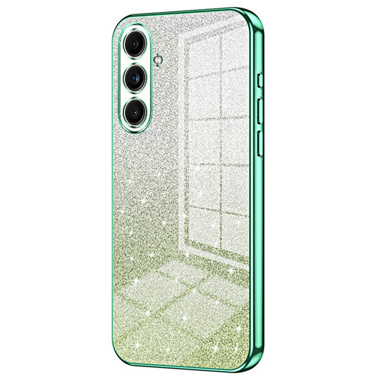 For Samsung Galaxy F55 5G / C55 5G / M55 5G Glitter Cell Phone Case Gradient Electroplated TPU Cover - Green