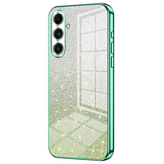 For Samsung Galaxy F55 5G / C55 5G / M55 5G Glitter Cell Phone Case Gradient Electroplated TPU Cover - Green