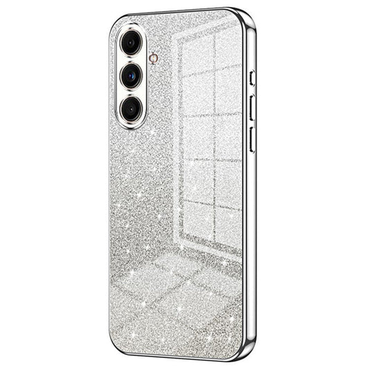 For Samsung Galaxy F55 5G / C55 5G / M55 5G Glitter Cell Phone Case Gradient Electroplated TPU Cover - Silver