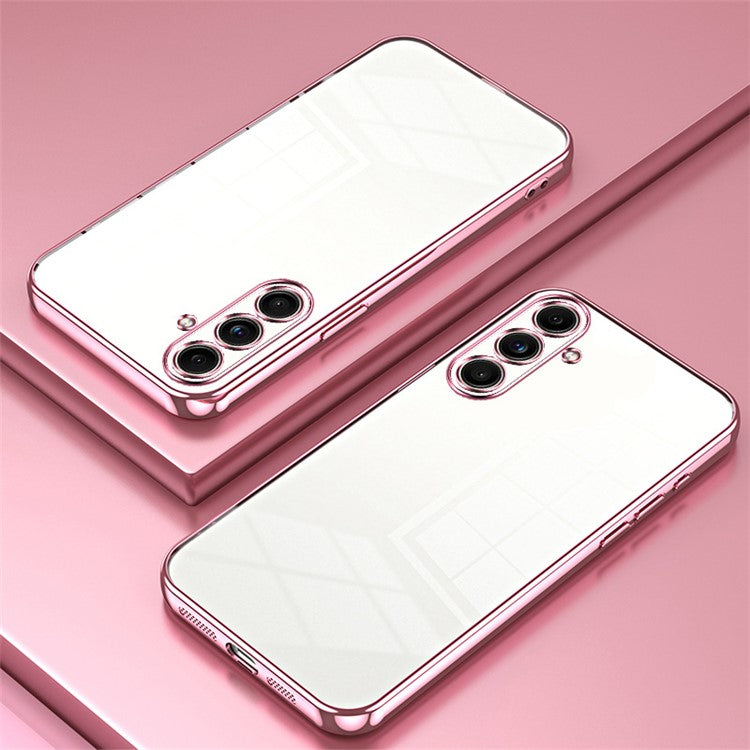 Back Shell for Samsung Galaxy F55 5G / C55 5G / M55 5G Electroplating TPU Cell Phone Case - Pink