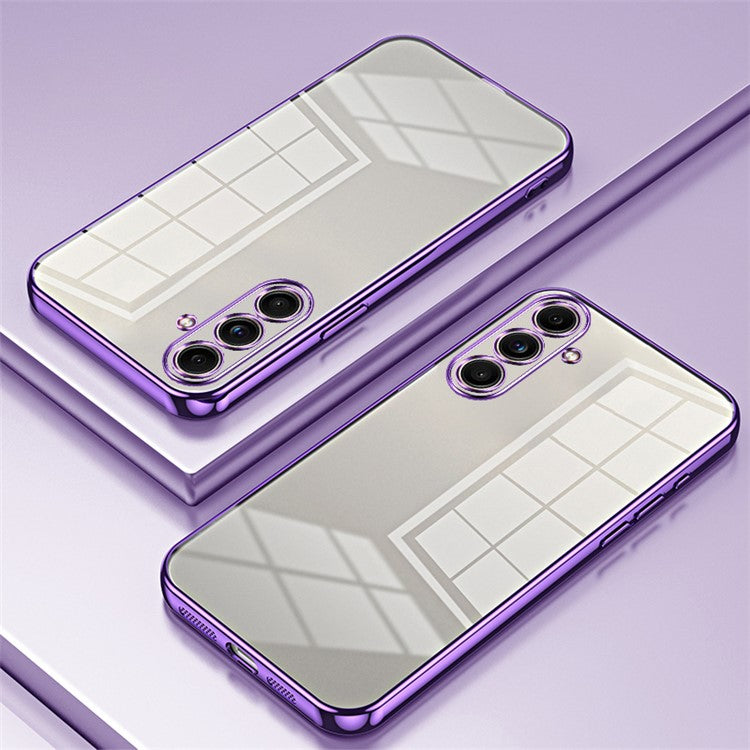 Back Shell for Samsung Galaxy F55 5G / C55 5G / M55 5G Electroplating TPU Cell Phone Case - Purple