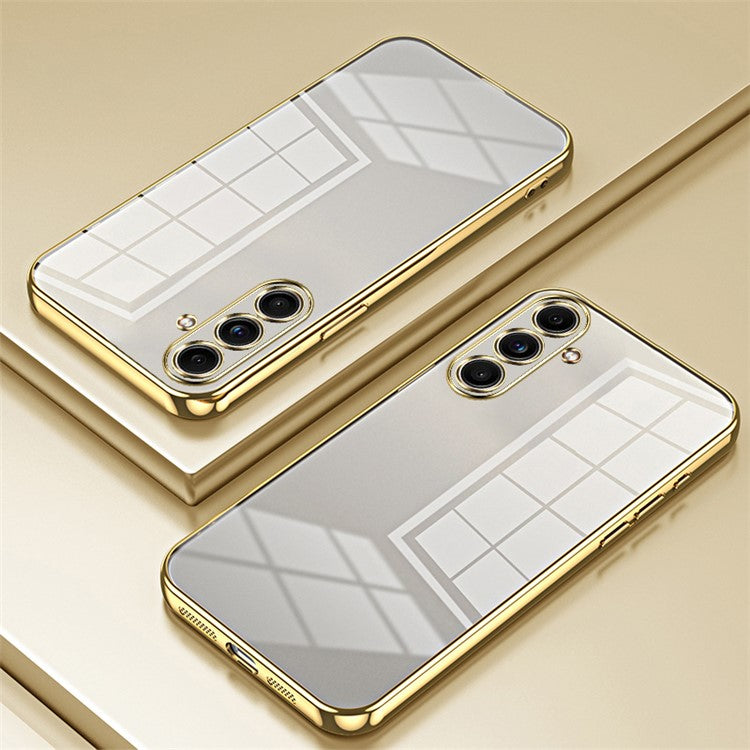 Back Shell for Samsung Galaxy F55 5G / C55 5G / M55 5G Electroplating TPU Cell Phone Case - Gold