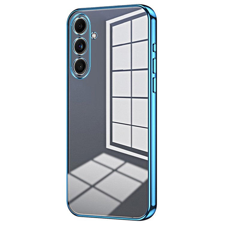 Back Shell for Samsung Galaxy F55 5G / C55 5G / M55 5G Electroplating TPU Cell Phone Case - Blue