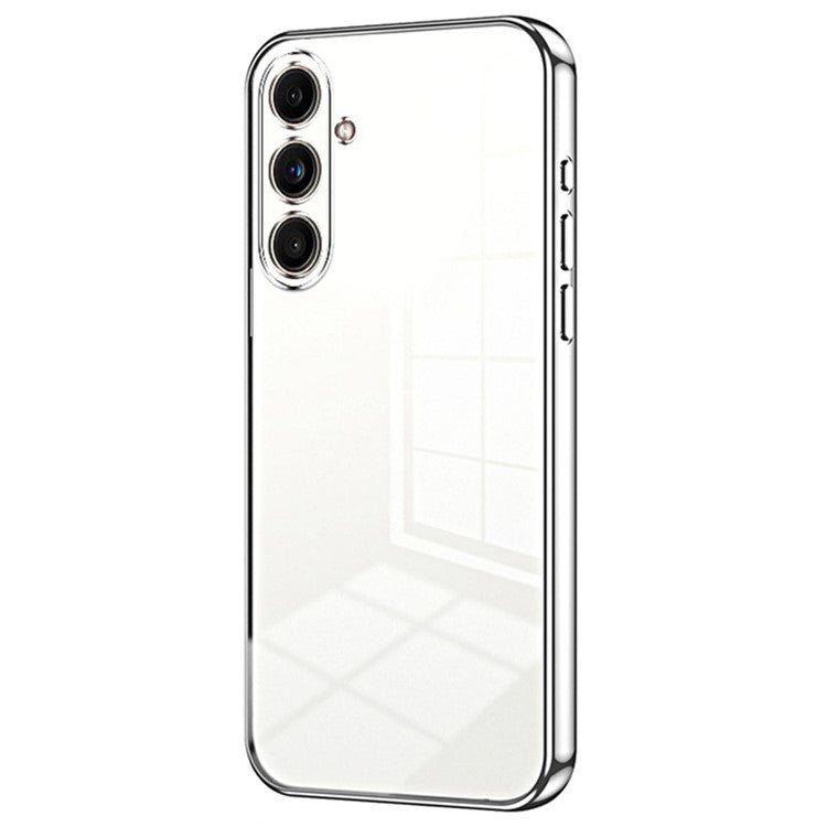 Back Shell for Samsung Galaxy F55 5G / C55 5G / M55 5G Electroplating TPU Cell Phone Case - Silver