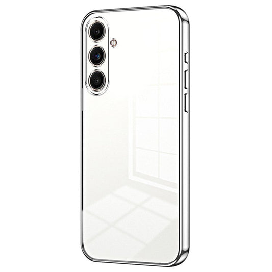 Back Shell for Samsung Galaxy F55 5G / C55 5G / M55 5G Electroplating TPU Cell Phone Case - Silver