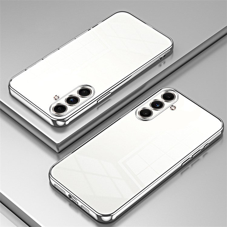 Back Shell for Samsung Galaxy F55 5G / C55 5G / M55 5G Electroplating TPU Cell Phone Case - Silver