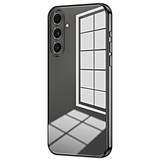 Back Shell for Samsung Galaxy F55 5G / C55 5G / M55 5G Electroplating TPU Cell Phone Case - Black