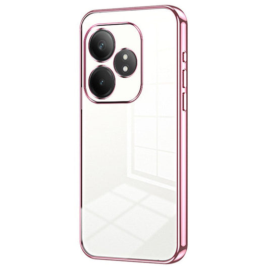 For Realme GT Neo6 SE 5G Case Crystal Clear Back Electroplating TPU Phone Cover - Pink