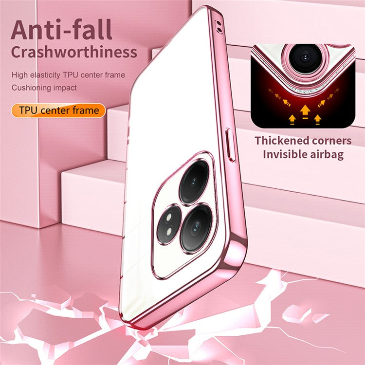 For Realme GT Neo6 SE 5G Case Crystal Clear Back Electroplating TPU Phone Cover - Purple