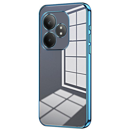 For Realme GT Neo6 SE 5G Case Crystal Clear Back Electroplating TPU Phone Cover - Blue