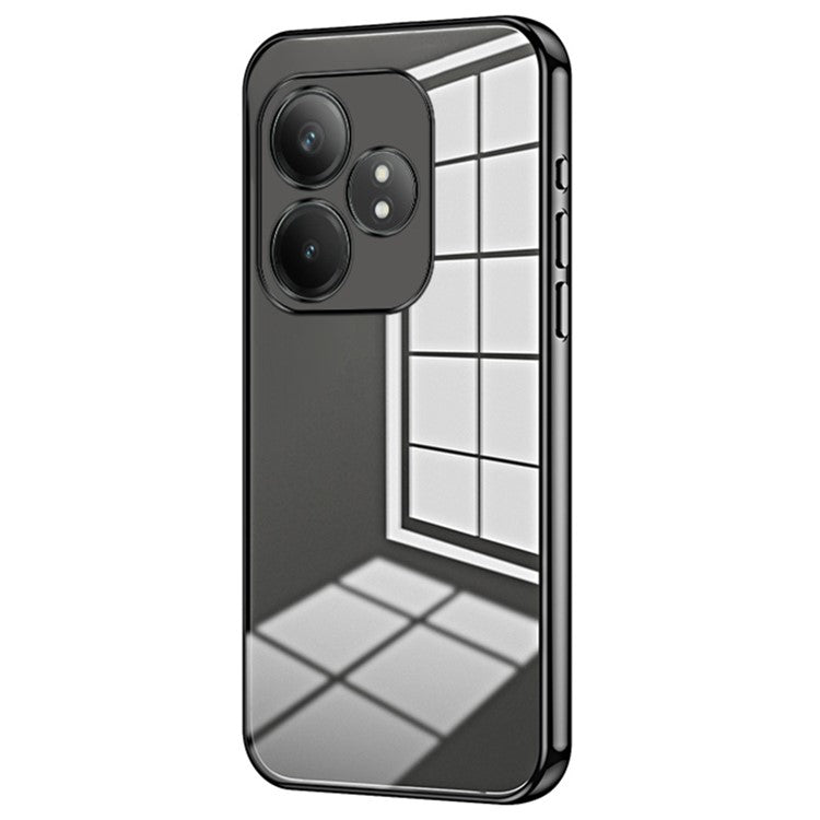 For Realme GT Neo6 SE 5G Case Crystal Clear Back Electroplating TPU Phone Cover - Black