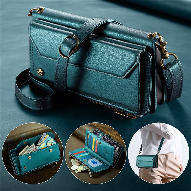 CASEME C36 Series For Google Pixel 8 Crossbody Case PU Leather Phone Cover Wallet RFID Blocking Protection - Green