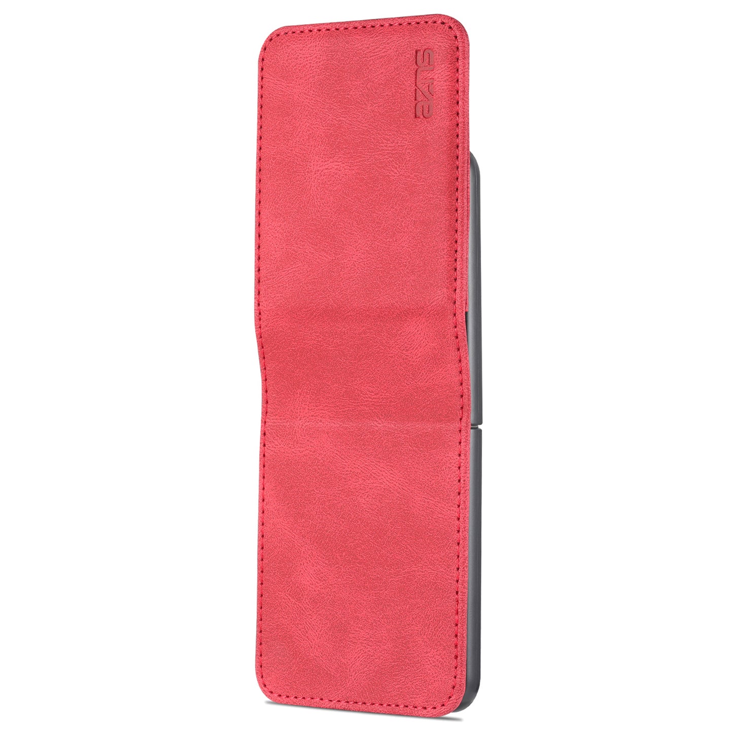 AZNS For Samsung Galaxy Z Flip6 5G Case Card Slots PU Leather Folding Phone Cover - Red