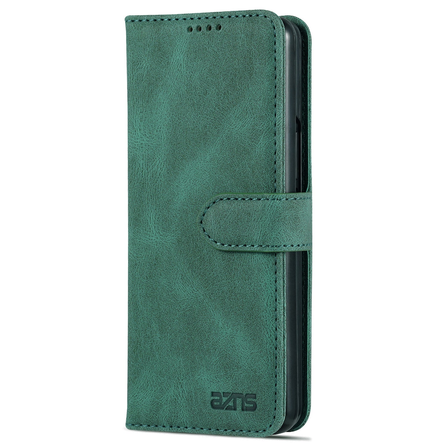 AZNS For Samsung Galaxy Z Fold6 5G Case Leather Phone Cover with Wallet Stand - Green
