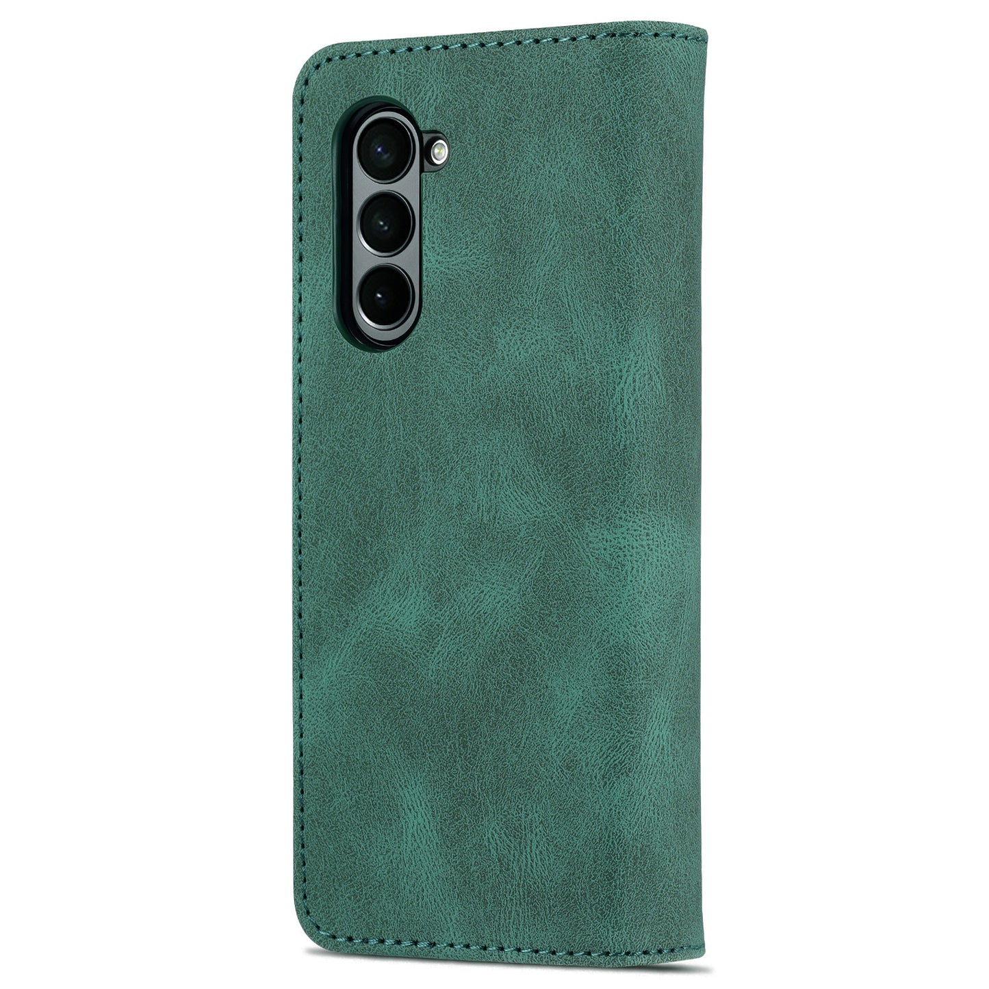 AZNS For Samsung Galaxy Z Fold6 5G Case Leather Phone Cover with Wallet Stand - Green