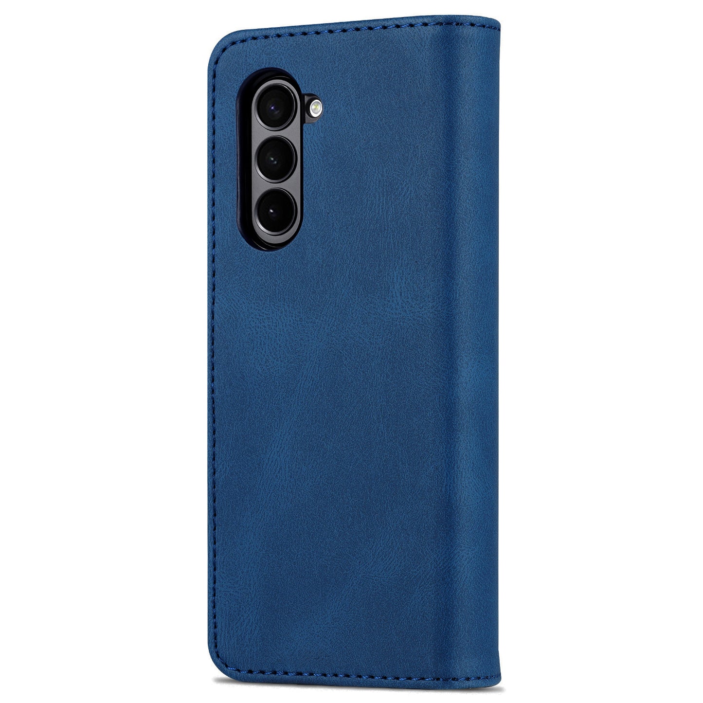 AZNS For Samsung Galaxy Z Fold6 5G Case Leather Phone Cover with Wallet Stand - Blue