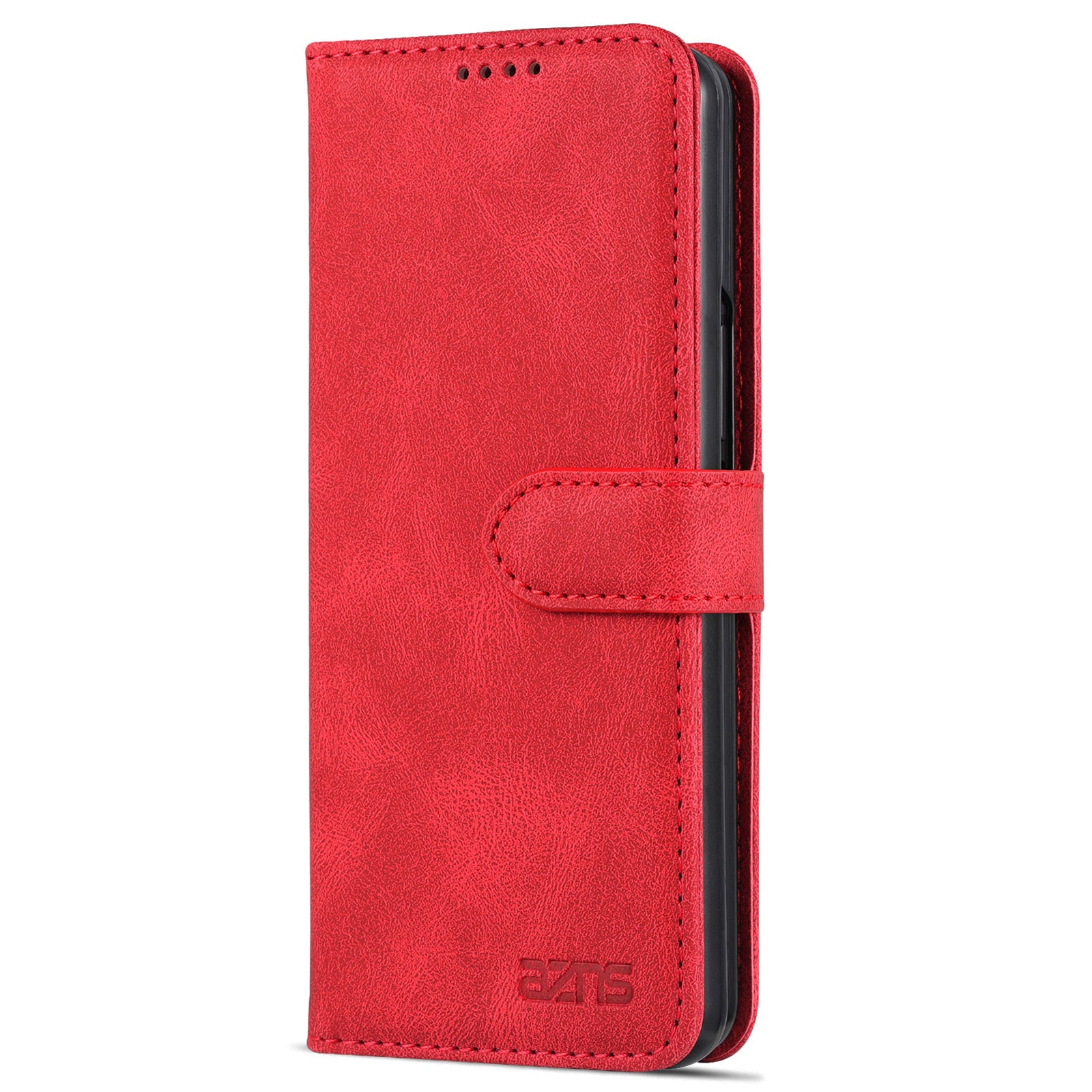 AZNS For Samsung Galaxy Z Fold6 5G Case Leather Phone Cover with Wallet Stand - Red