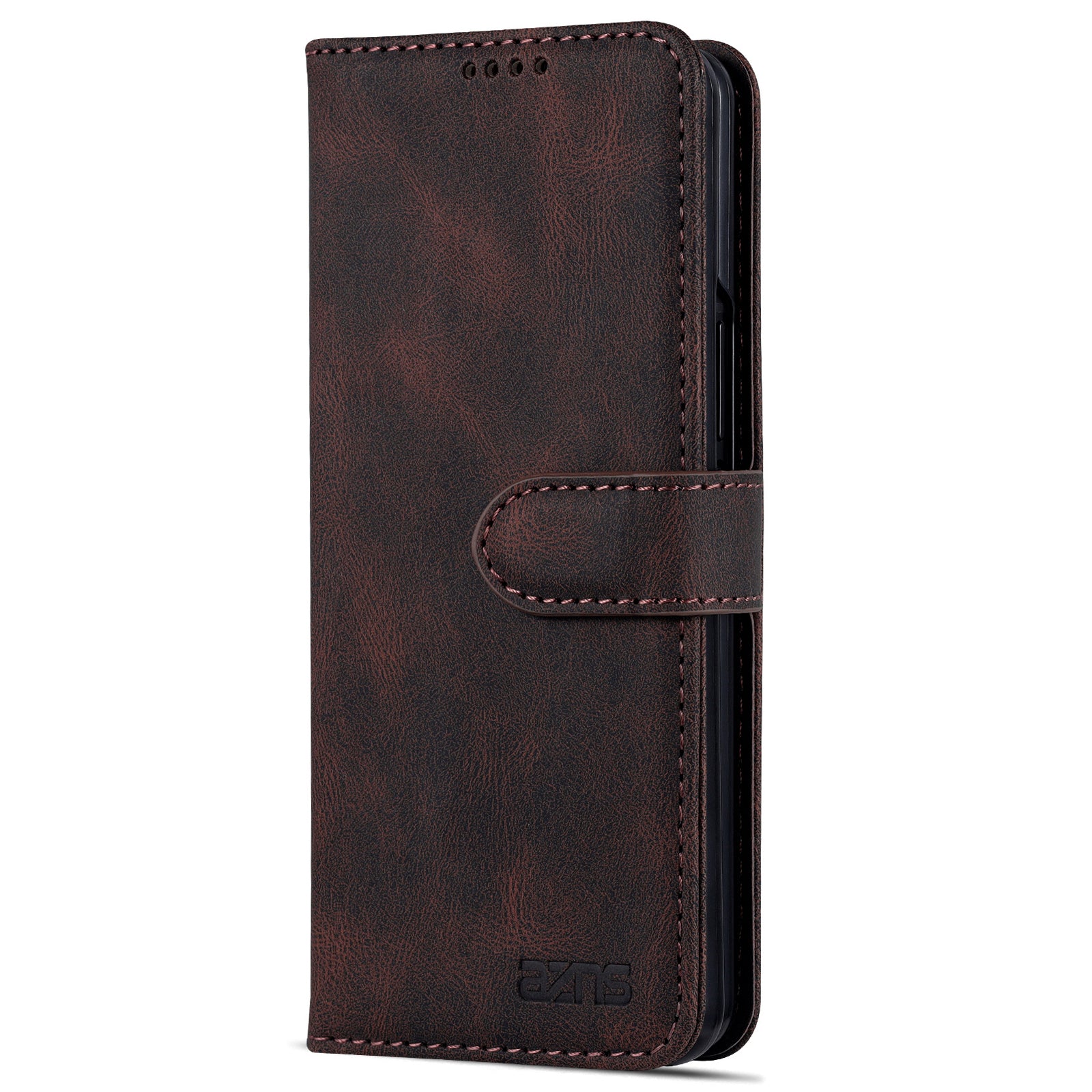AZNS For Samsung Galaxy Z Fold6 5G Case Leather Phone Cover with Wallet Stand - Brown