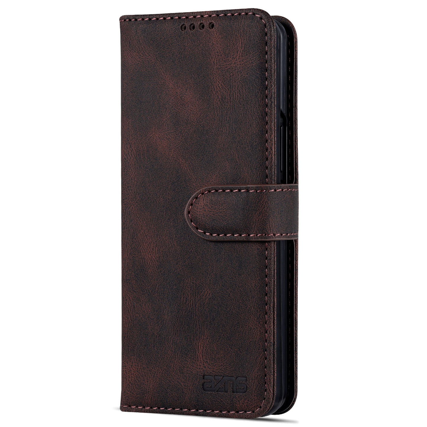 AZNS For Samsung Galaxy Z Fold6 5G Case Leather Phone Cover with Wallet Stand - Brown