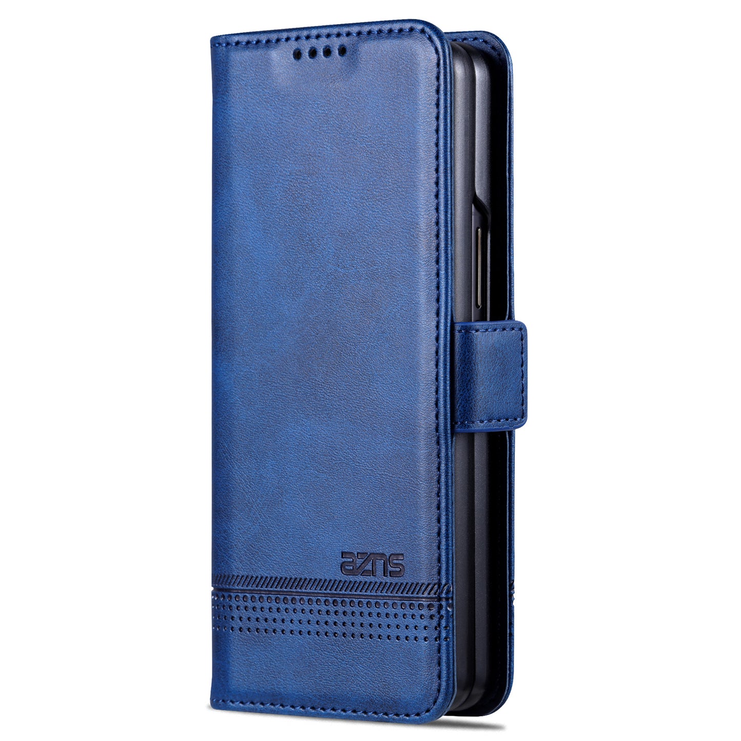 AZNS For Samsung Galaxy Z Fold6 5G Case Wallet PU Leather+PC Phone Cover - Blue