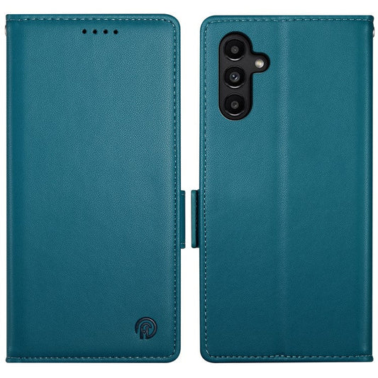 DF-010 For Samsung Galaxy A14 5G / A14 4G Stand Case Anti-Scratch Leather Phone Cover - Blue