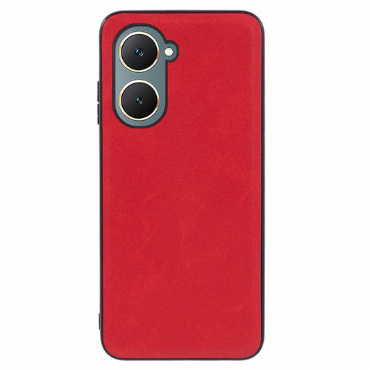 For vivo Y03 Case PU Leather+PC+TPU Hybrid Phone Cover - Red