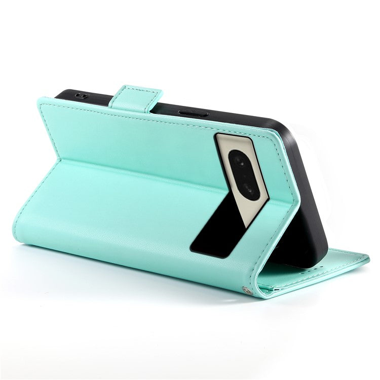 DF-010 For Google Pixel 8 Case Side Clasps PU Leather Full Protection Phone Cover - Mint Green