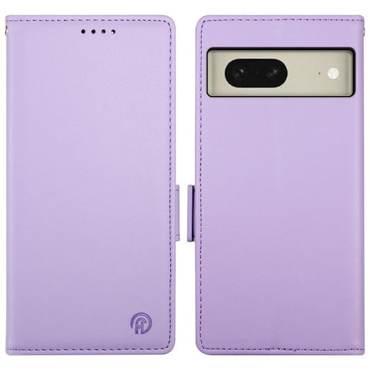 DF-010 For Google Pixel 8 Case Side Clasps PU Leather Full Protection Phone Cover - Purple