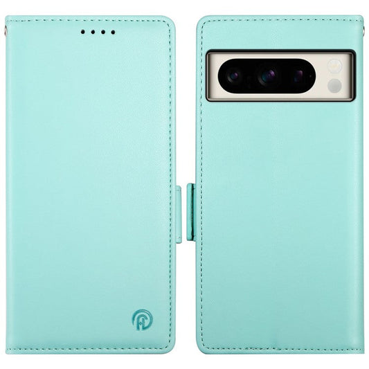 DF-010 For Google Pixel 8 Pro Mobile Phone Case Side Magnetic Clasps Leather Stand Phone Cover - Mint Green