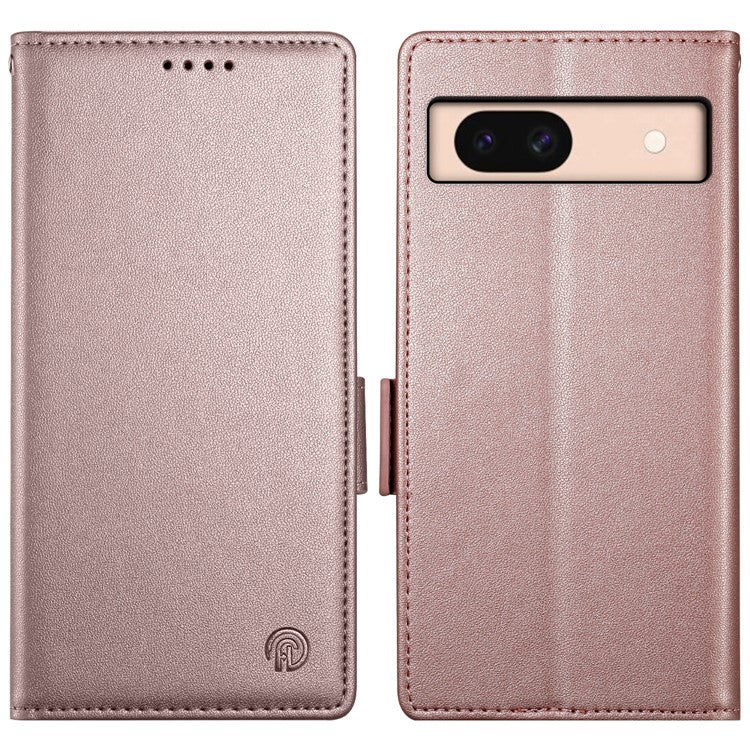 DF-010 For Google Pixel 8a Case PU Leather Wallet Stand Phone Cover - Rose Gold