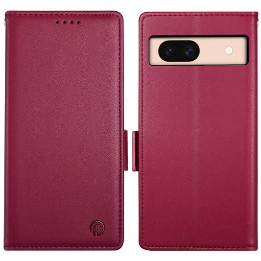 DF-010 For Google Pixel 8a Case PU Leather Wallet Stand Phone Cover - Wine Red