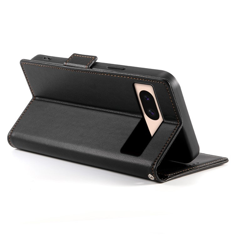 DF-010 For Google Pixel 8a Case PU Leather Wallet Stand Phone Cover - Black