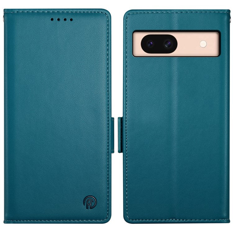 DF-010 For Google Pixel 8a Case PU Leather Wallet Stand Phone Cover - Blue