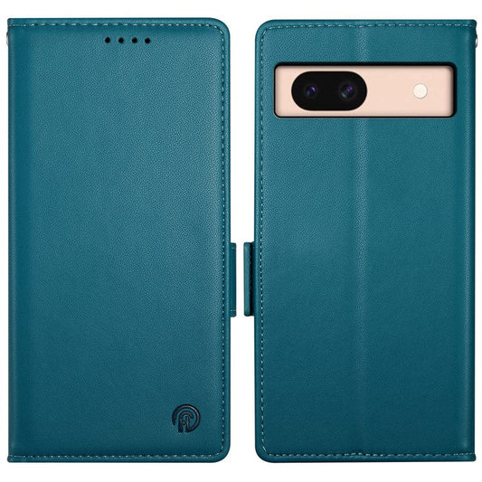 DF-010 For Google Pixel 8a Case PU Leather Wallet Stand Phone Cover - Blue