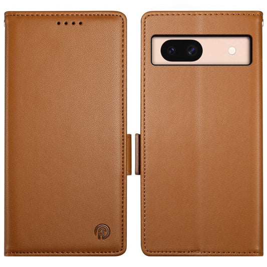 DF-010 For Google Pixel 8a Case PU Leather Wallet Stand Phone Cover - Brown