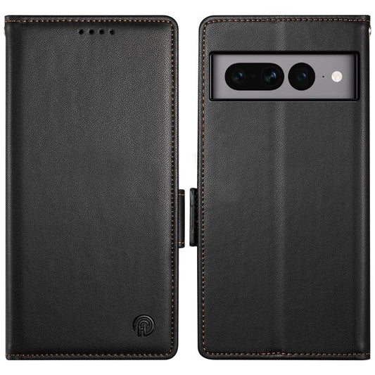 DF-010 For Google Pixel 7 Pro 5G Case Wallet Leather Phone Cover Flip Stand View Magnetic Protect - Black