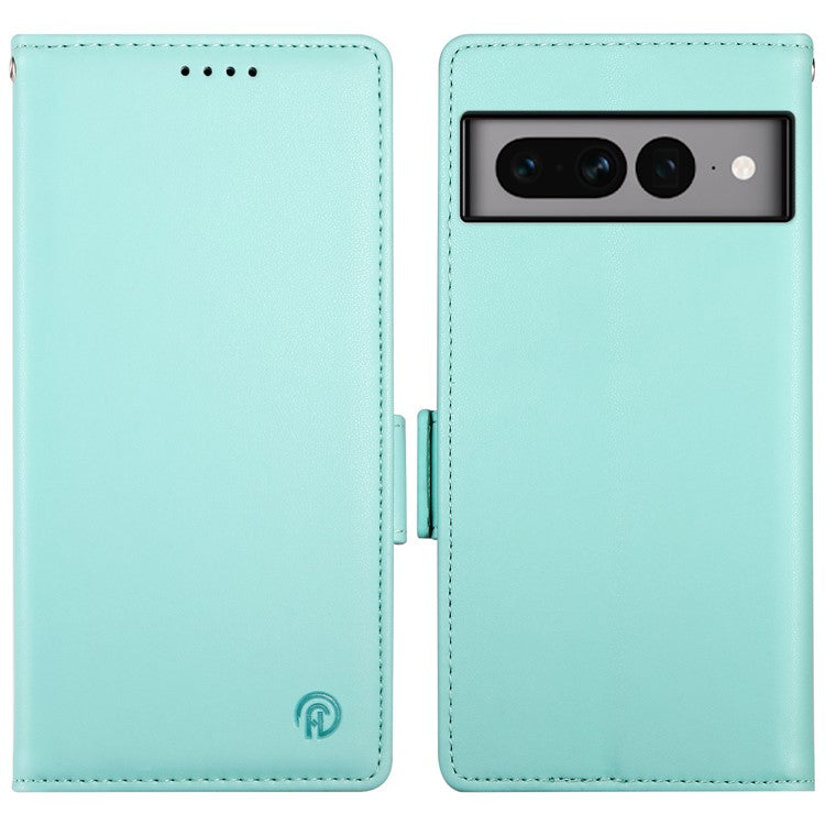 DF-010 For Google Pixel 7 Pro 5G Case Wallet Leather Phone Cover Flip Stand View Magnetic Protect - Mint Green