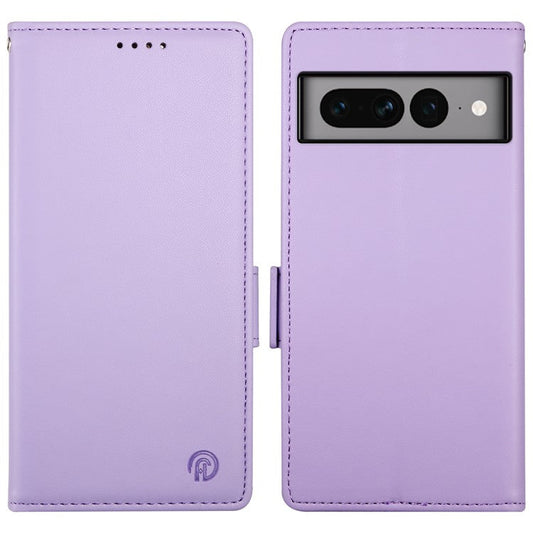 DF-010 For Google Pixel 7 Pro 5G Case Wallet Leather Phone Cover Flip Stand View Magnetic Protect - Purple