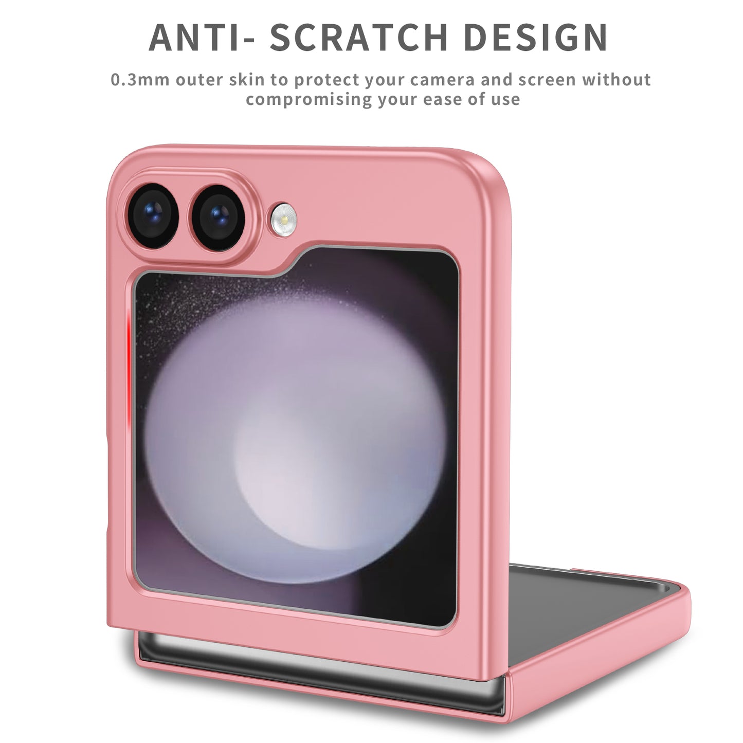 For Samsung Galaxy Z Flip6 5G Case Rotatable Ring Kickstand Hard PC Phone Cover - Pink