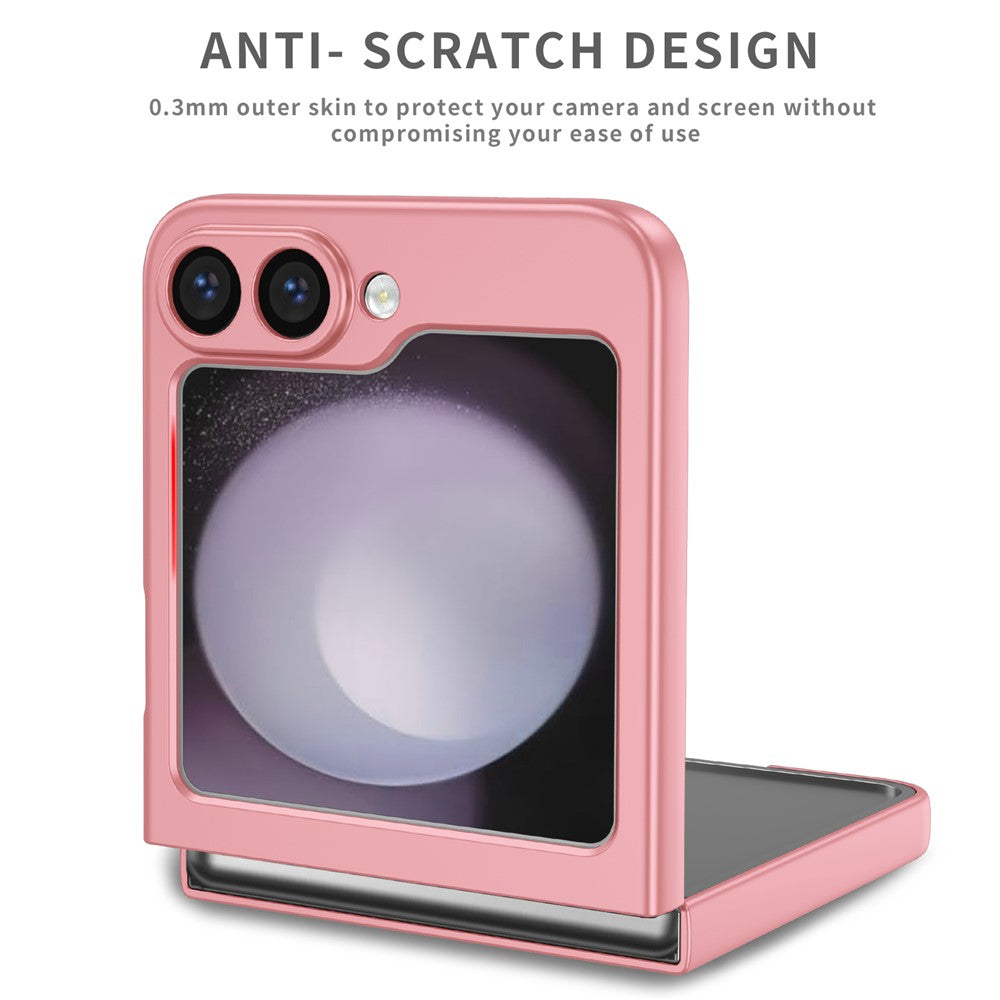 For Samsung Galaxy Z Flip7 FE 5G / Z Flip6 5G Case Rotatable Ring Kickstand Hard PC Phone Cover - Pink