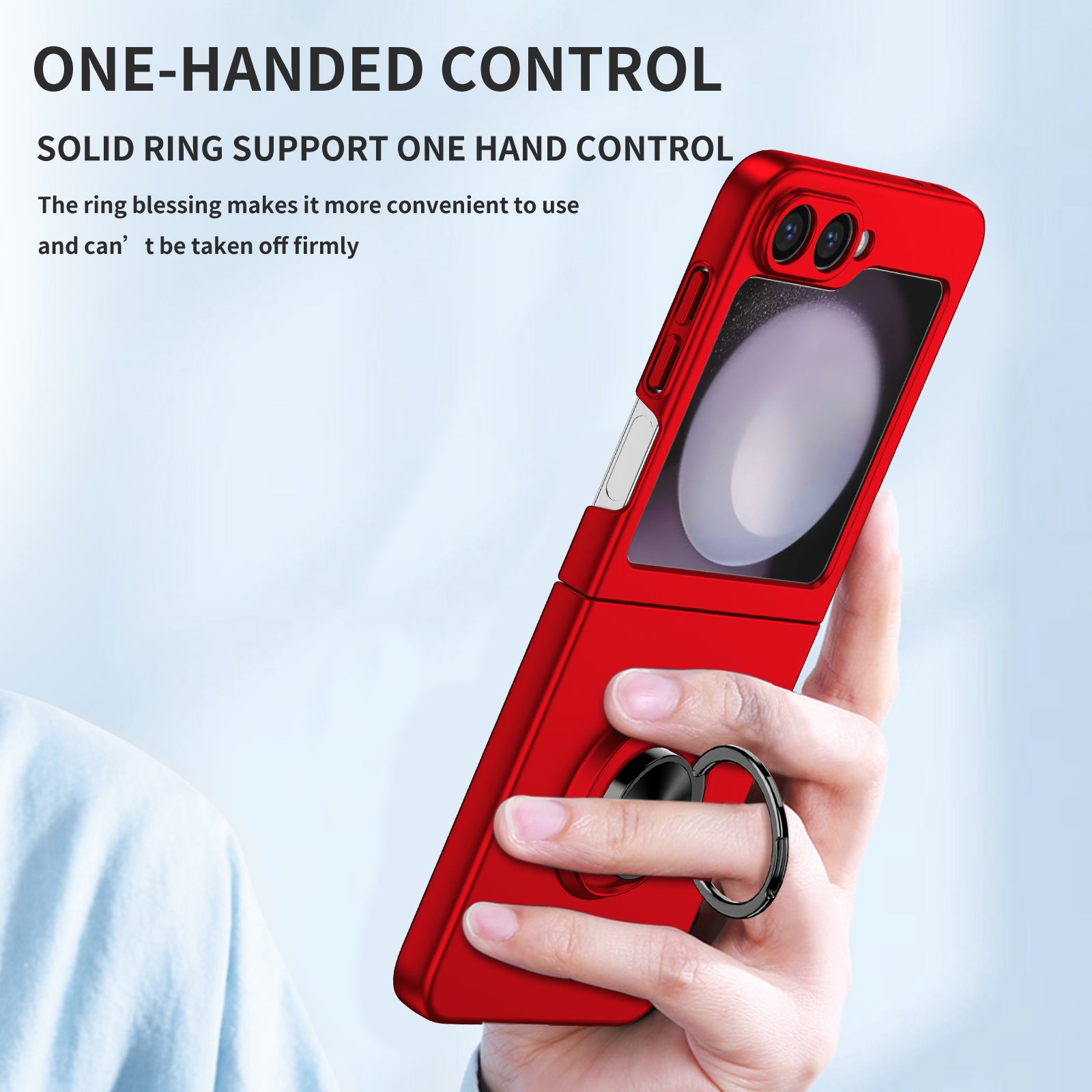 For Samsung Galaxy Z Flip6 5G Case Rotatable Ring Kickstand Hard PC Phone Cover - Red