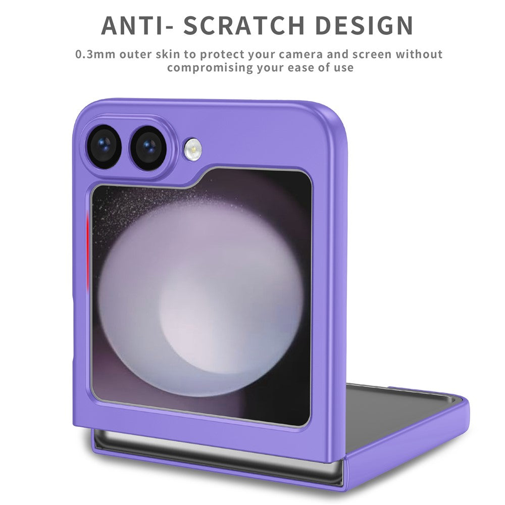 For Samsung Galaxy Z Flip7 FE 5G / Z Flip6 5G Case Rotatable Ring Kickstand Hard PC Phone Cover - Purple