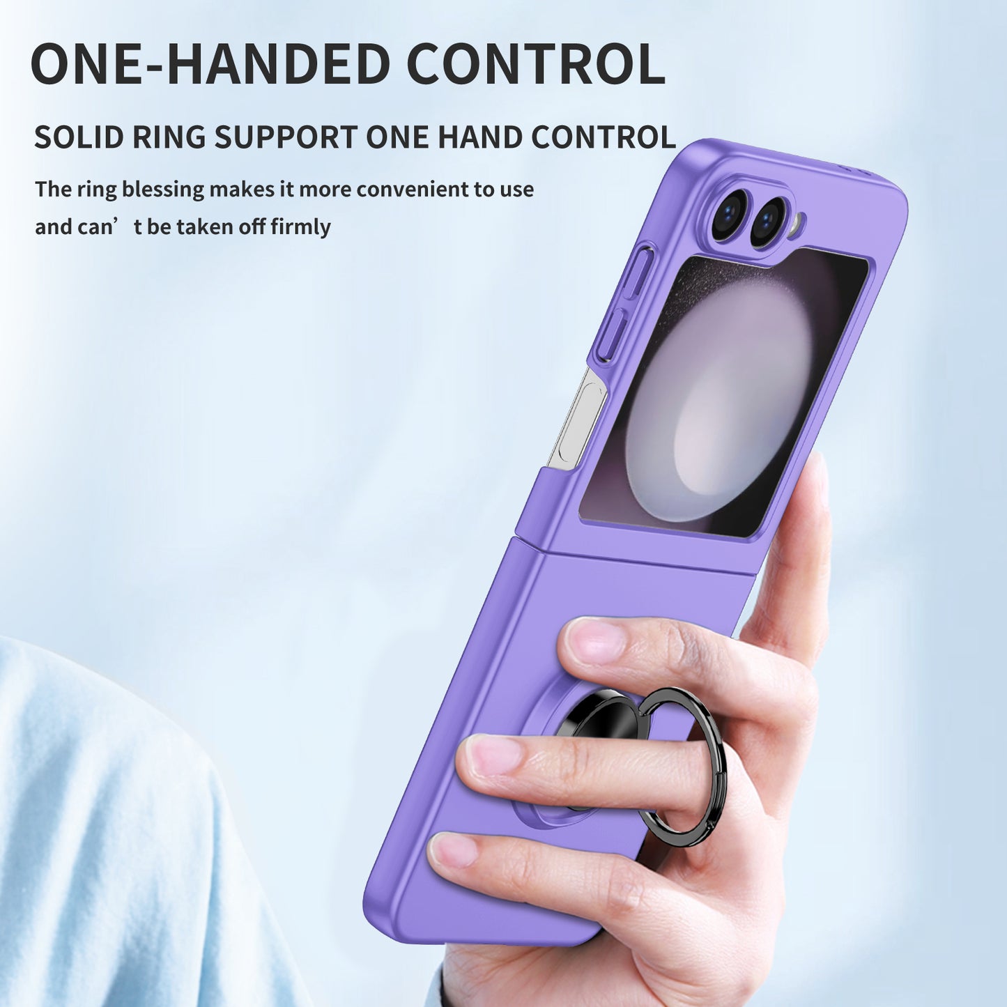 For Samsung Galaxy Z Flip6 5G Case Rotatable Ring Kickstand Hard PC Phone Cover - Purple